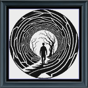 Stitching Jules Design Cross Stitch Pattern Tunnel Dream Walk Cross Stitch Pattern Blackwork Monochrome Instant Download PDF